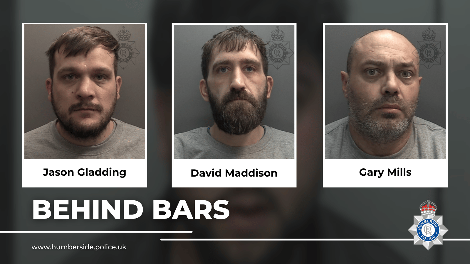 Custody image of three men sentenced