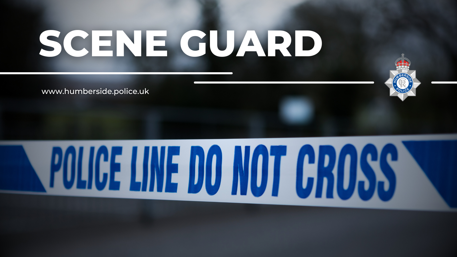 Image of police tape with the words scene guard