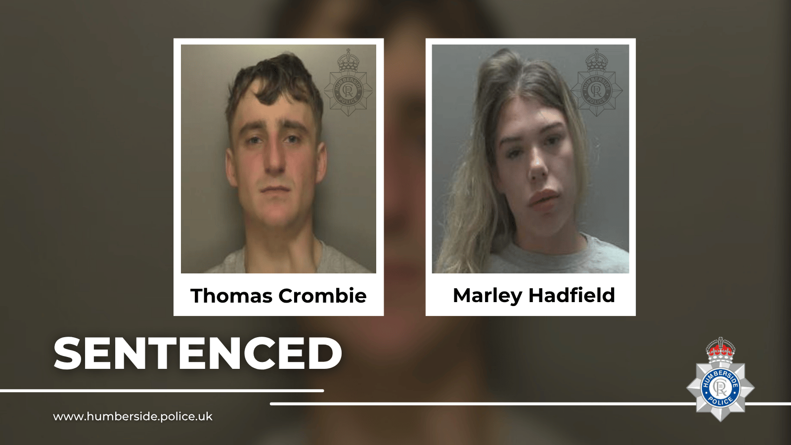 Custody images of Crombie and Hatfield