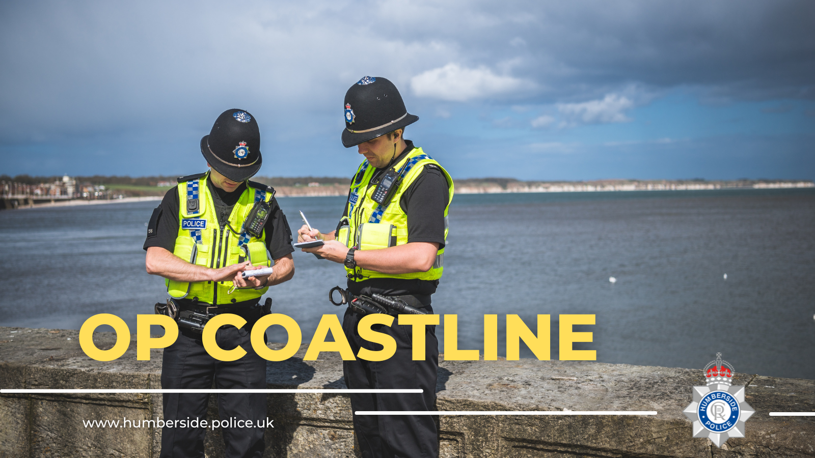 Image of two officers on Bridlington coast