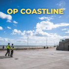 Image of two officers walking in Bridlington with blue sky and the words 'Op Coastline' across the image