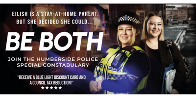 Campaign graphic with words Be Both, showing Special Constable Eilish