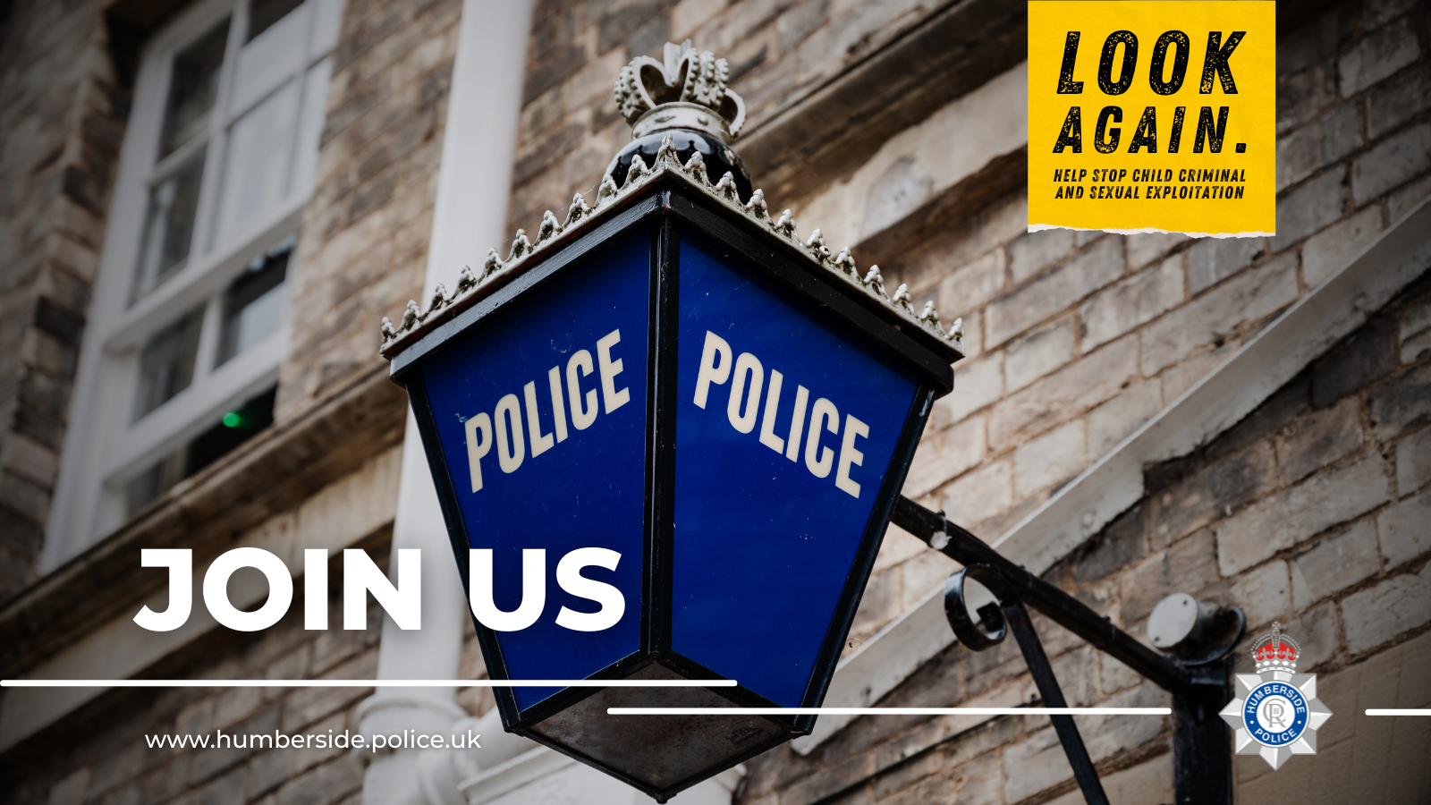 Join us graphic with Look Again logo 