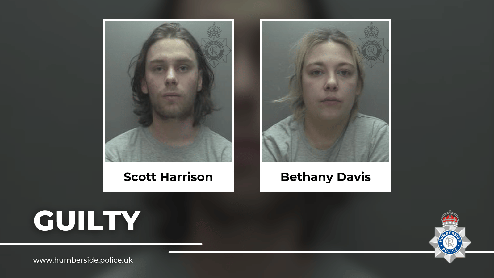 Custody images of Harrison and Davis