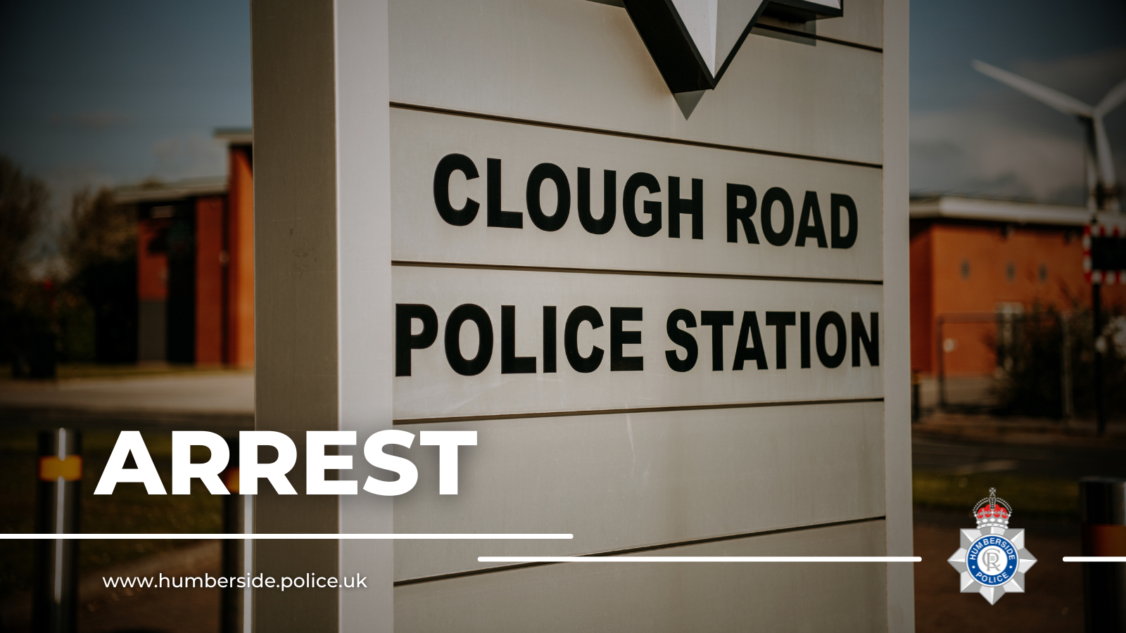 Image of sign outside Clough Road police station 