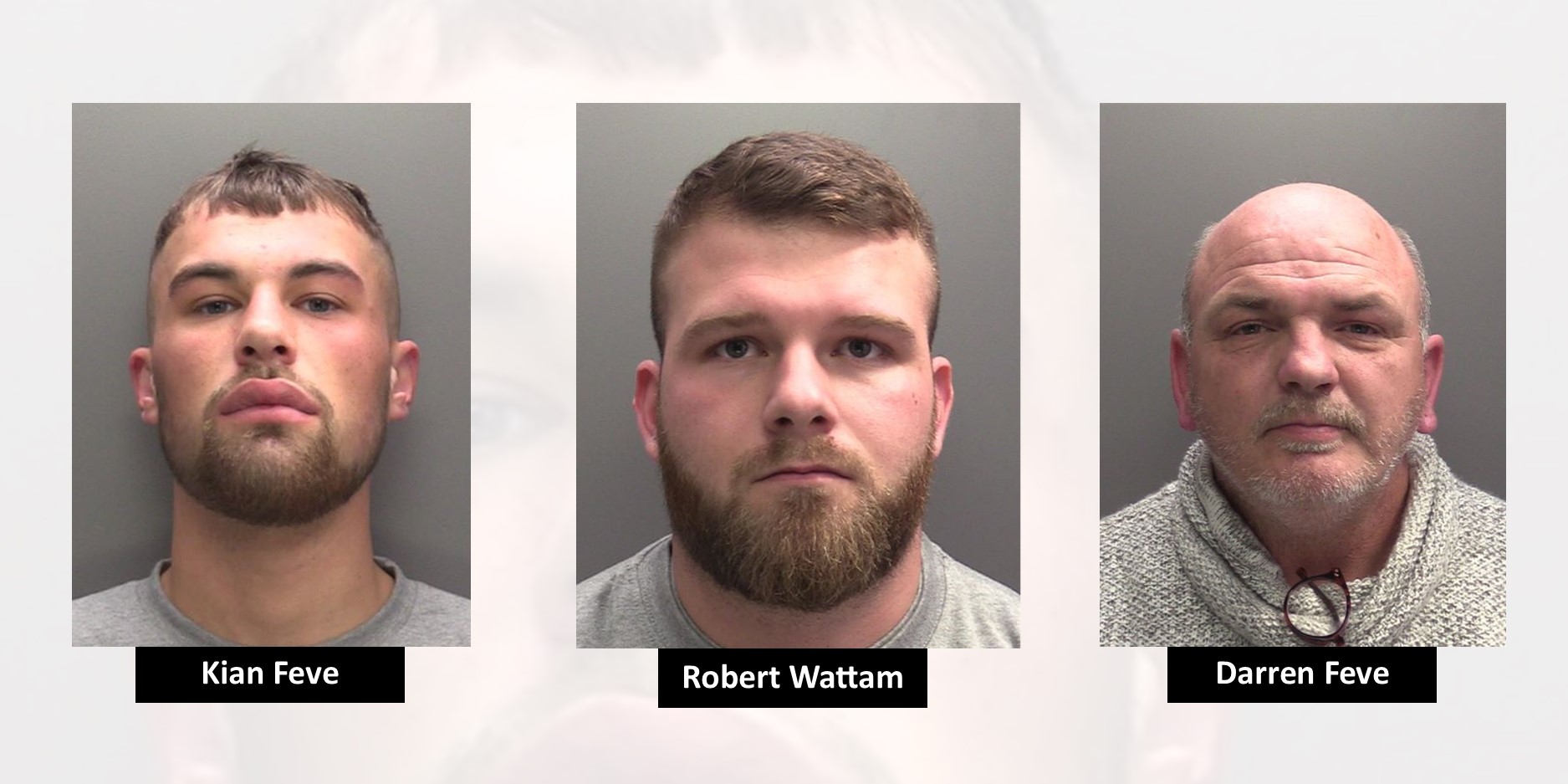 Custody photos of Kian Feve, and Robert Wattam
