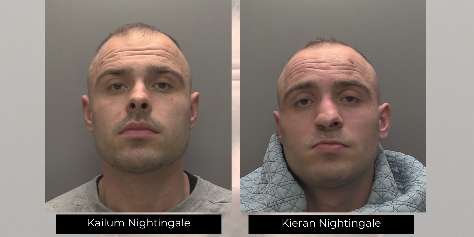 Custody pictures of Kieran and Kailum Nightingale