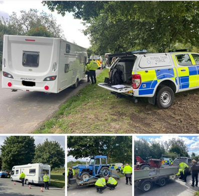 Collage of photos showing Rural Task Force undertaking roadside checkpoint day