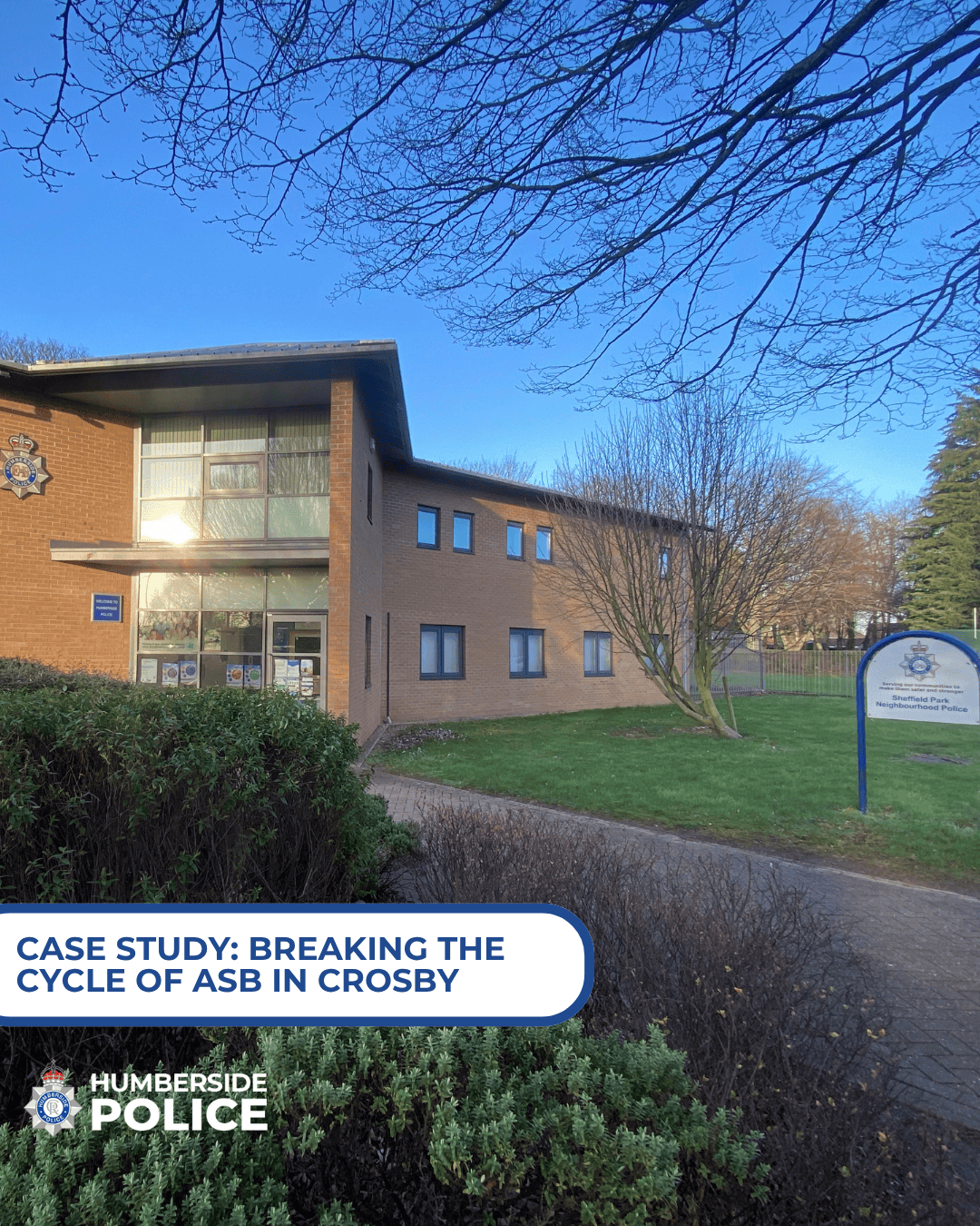Close up image of Ferry Rd Police Station in Scunthorpe