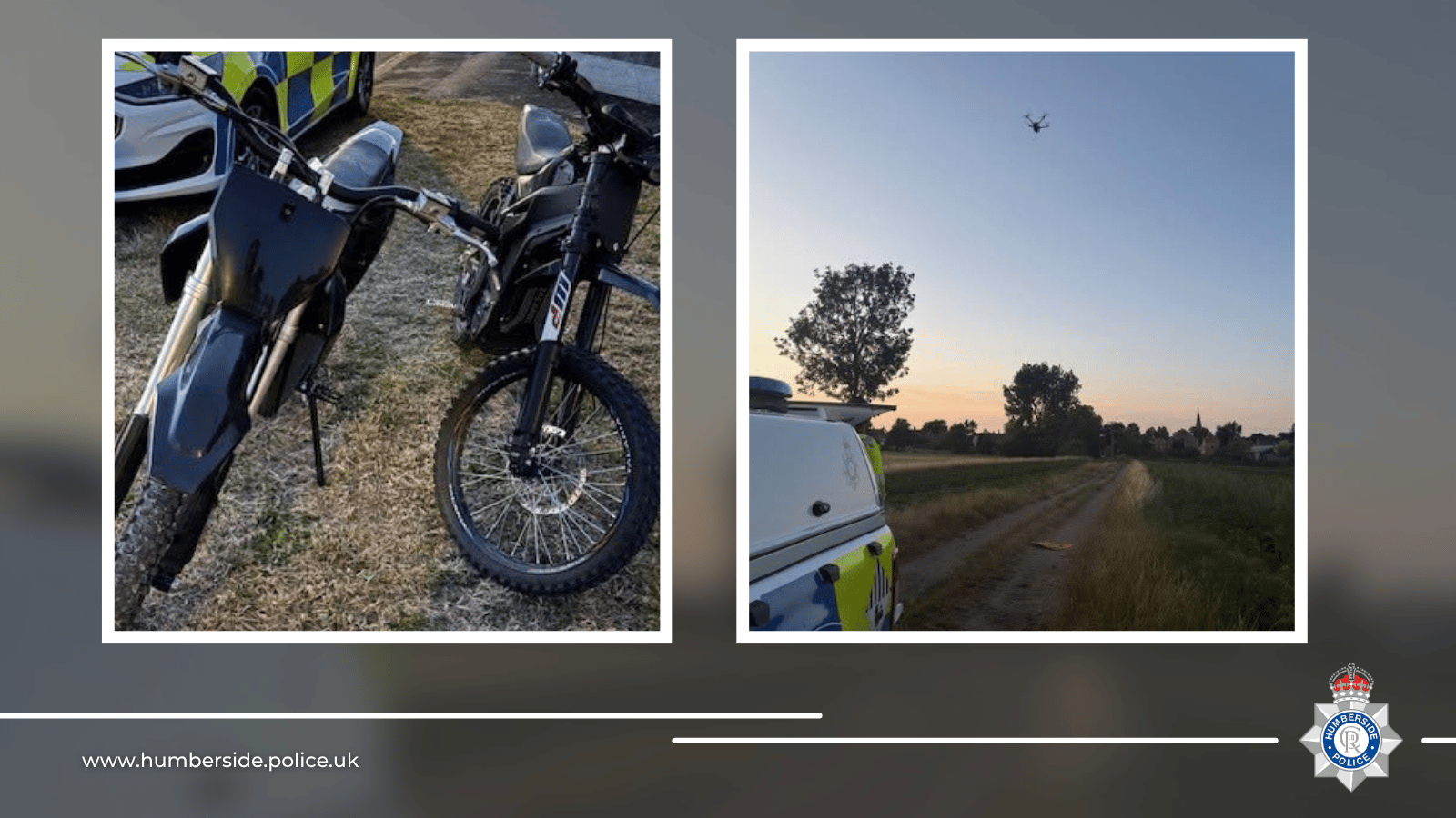 Image of seized bikes and drones