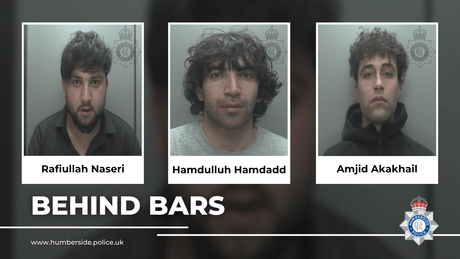 Custody pics of three men jailed