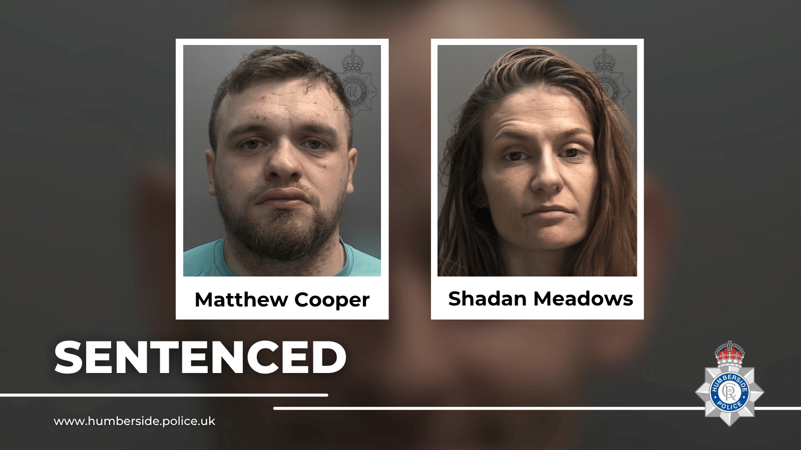 Custody images of Cooper and Meadows