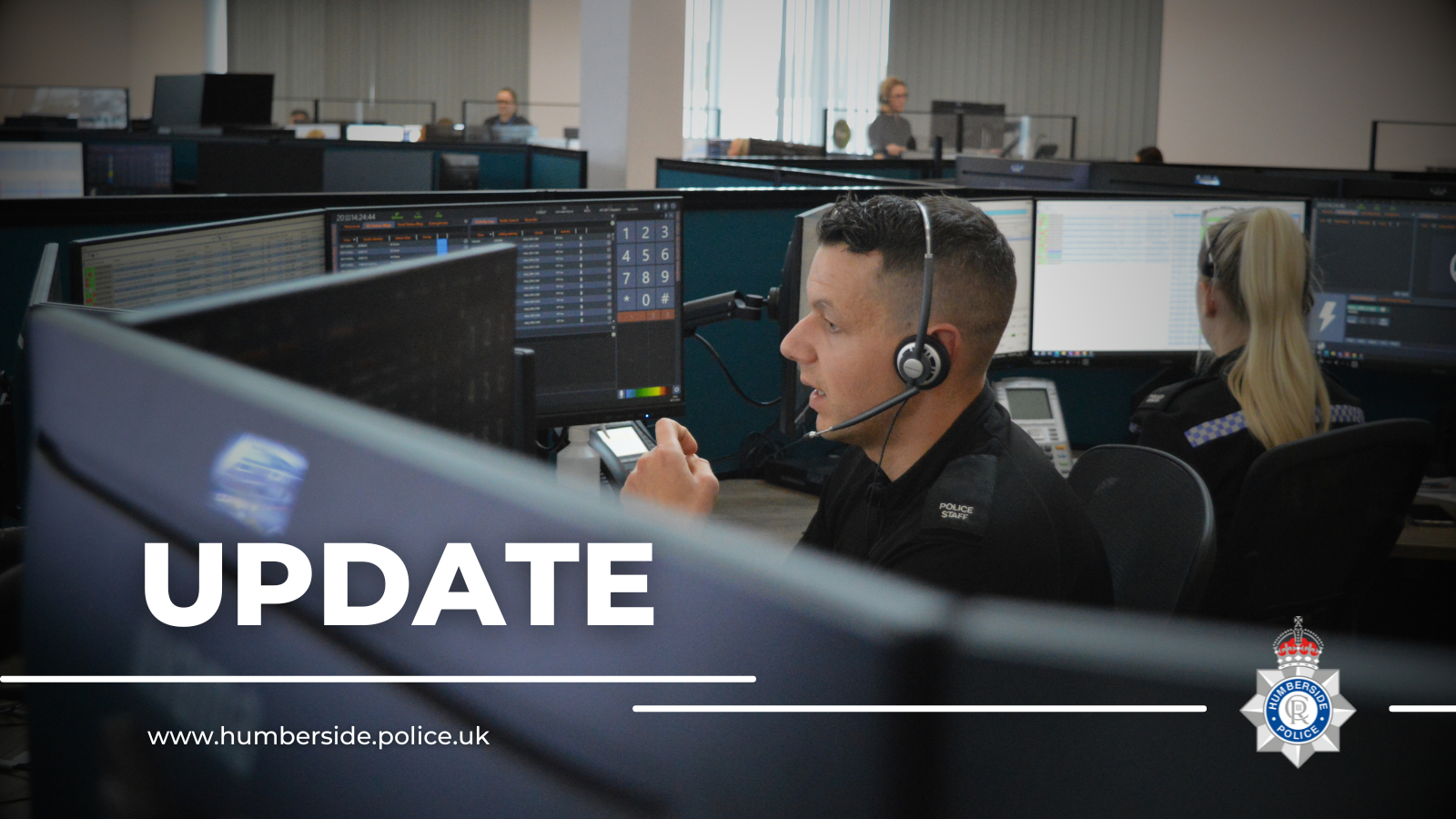Image of call handler in our force control room